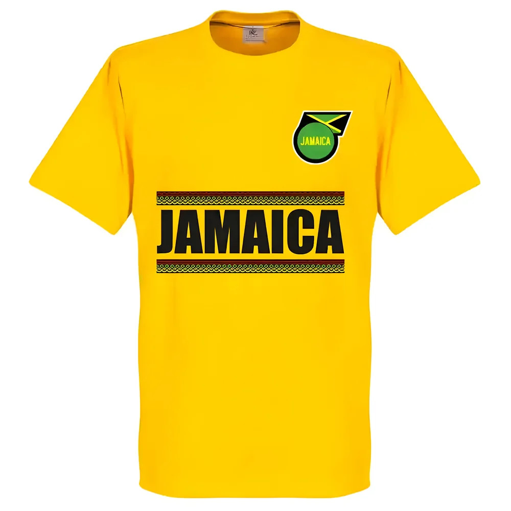 Jamaica Team T-Shirt - Polyester Made By: Soccer Tees Men's Yellow Extra Large