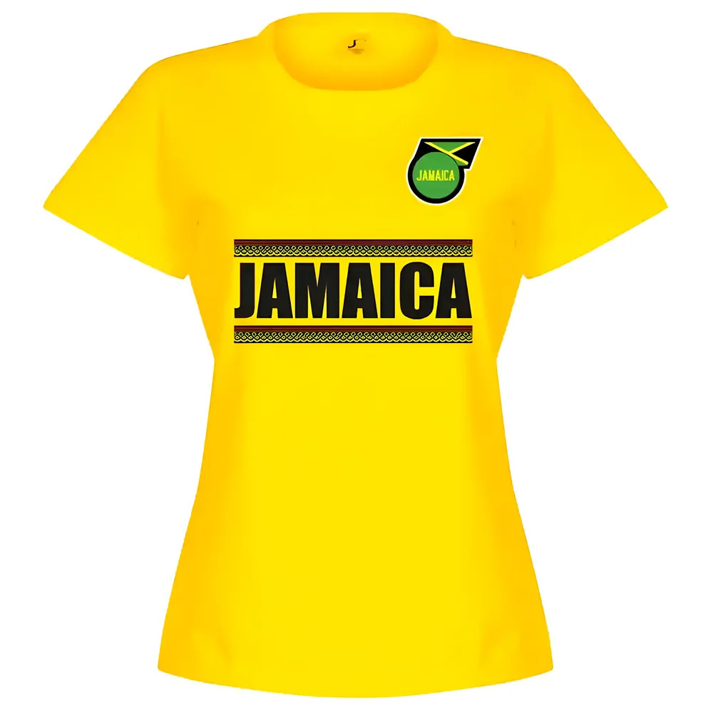 Jamaica Team T-Shirt - Polyester Made By: Soccer Tees Women's Yellow Extra Large