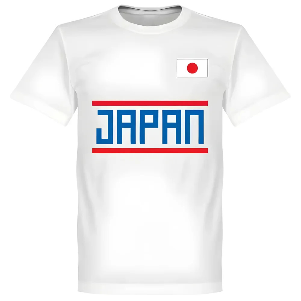 Japan Team T-Shirt - Polyester Made By: Soccer Tees Men's White Medium