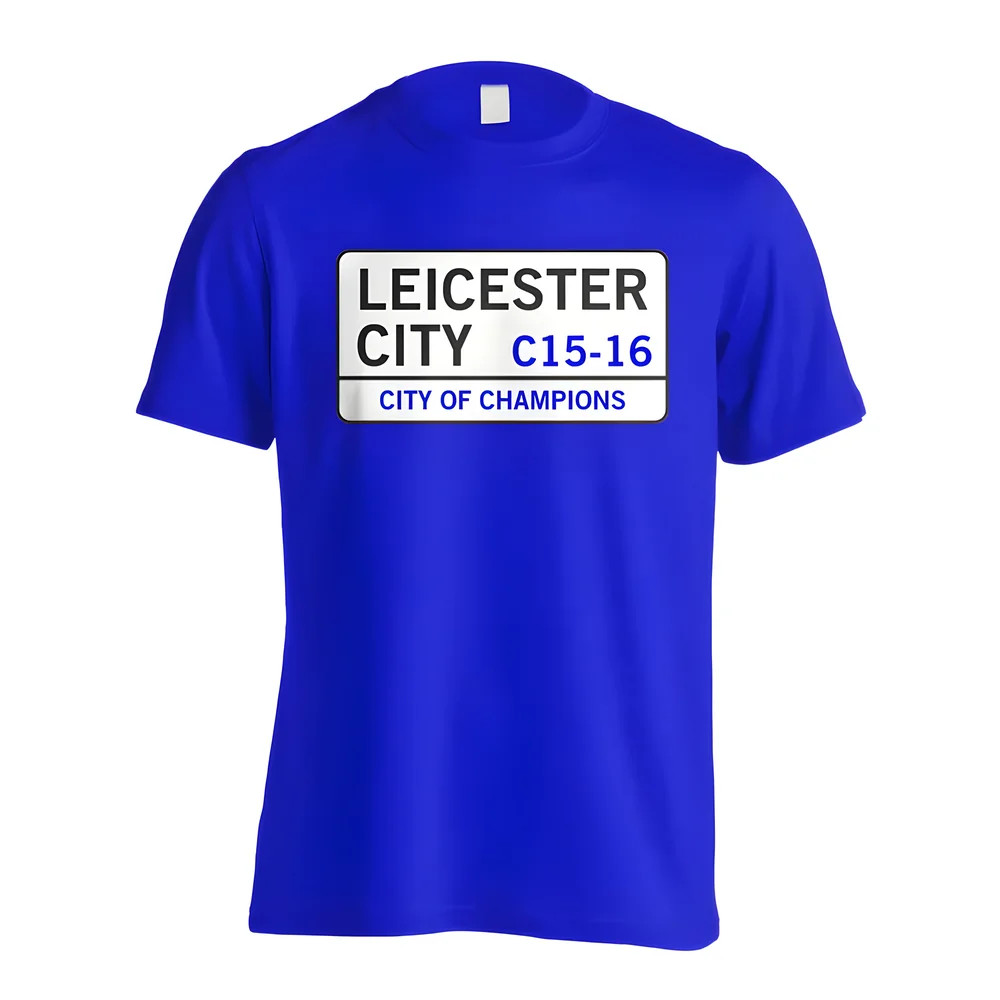 City Of Champions - Leicester Street T-Shirt (Blue) Polyester Made By: Gildan Men's Blue Small