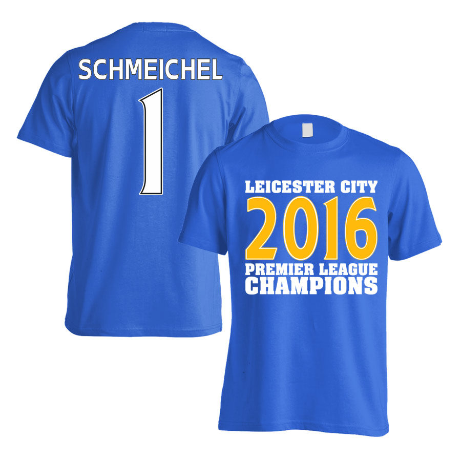 Leicester City 2016 Premier League Champions T Shirt Schmeichel 1