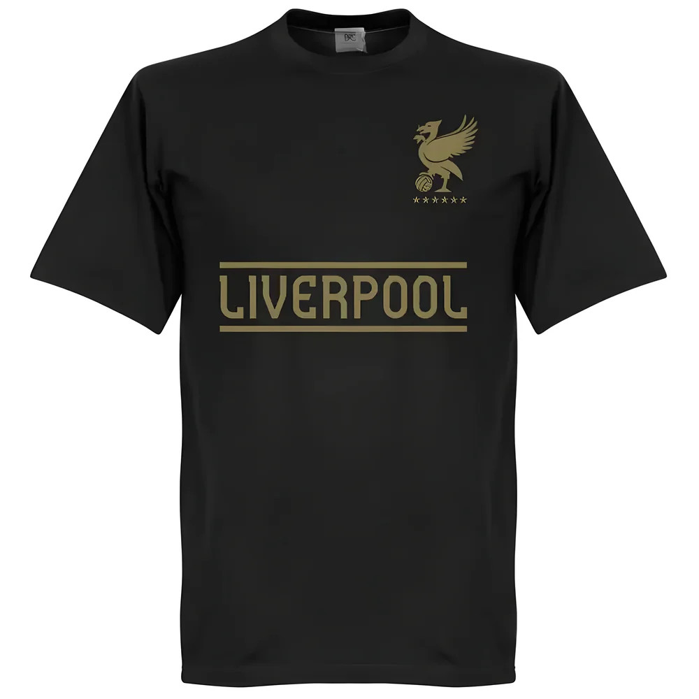 Liverpool Team T-Shirt - /Gold Polyester Made By: Soccer Tees Men's Black 3XL