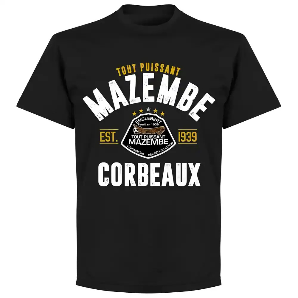 Mazembe Established T-Shirt - Polyester Kaizer Chiefs Made By: Soccer Tees Men's Black 3XL