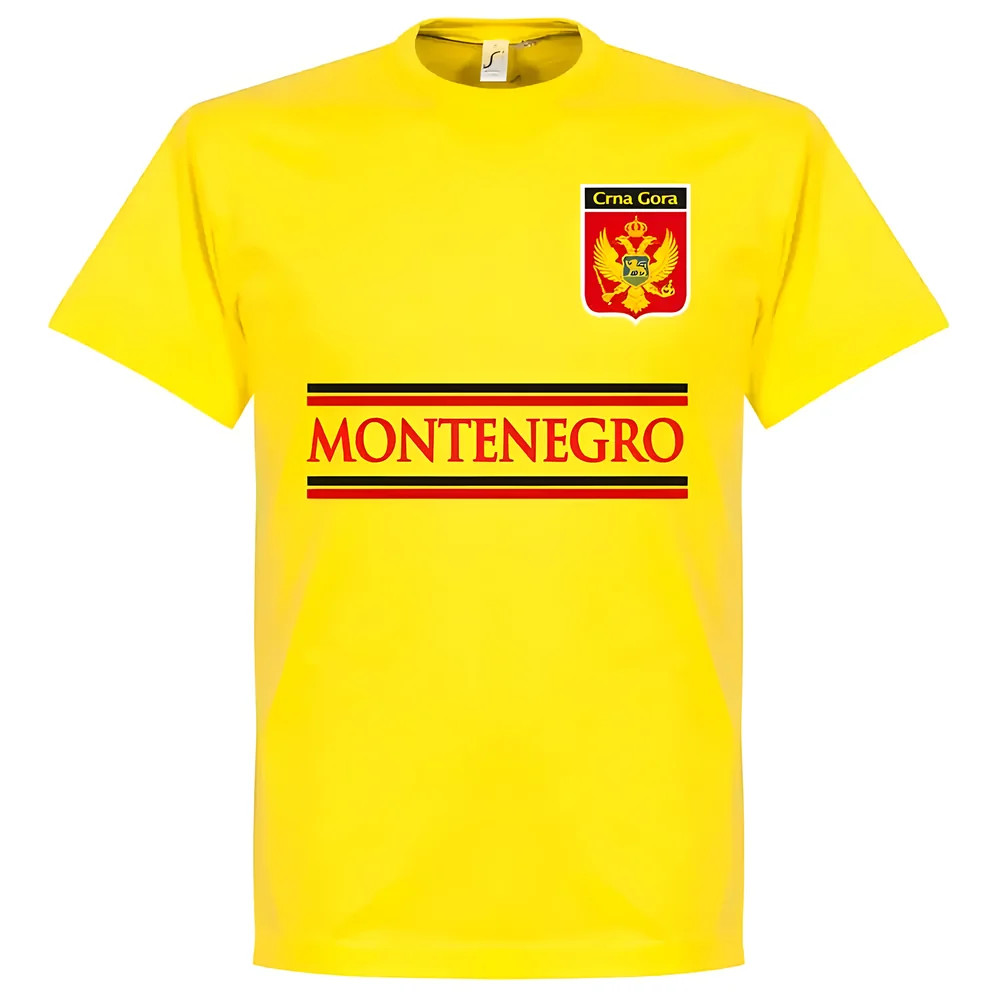 Montenegro Team T-Shirt - Polyester Made By: Soccer Tees Men's Yellow Extra Large
