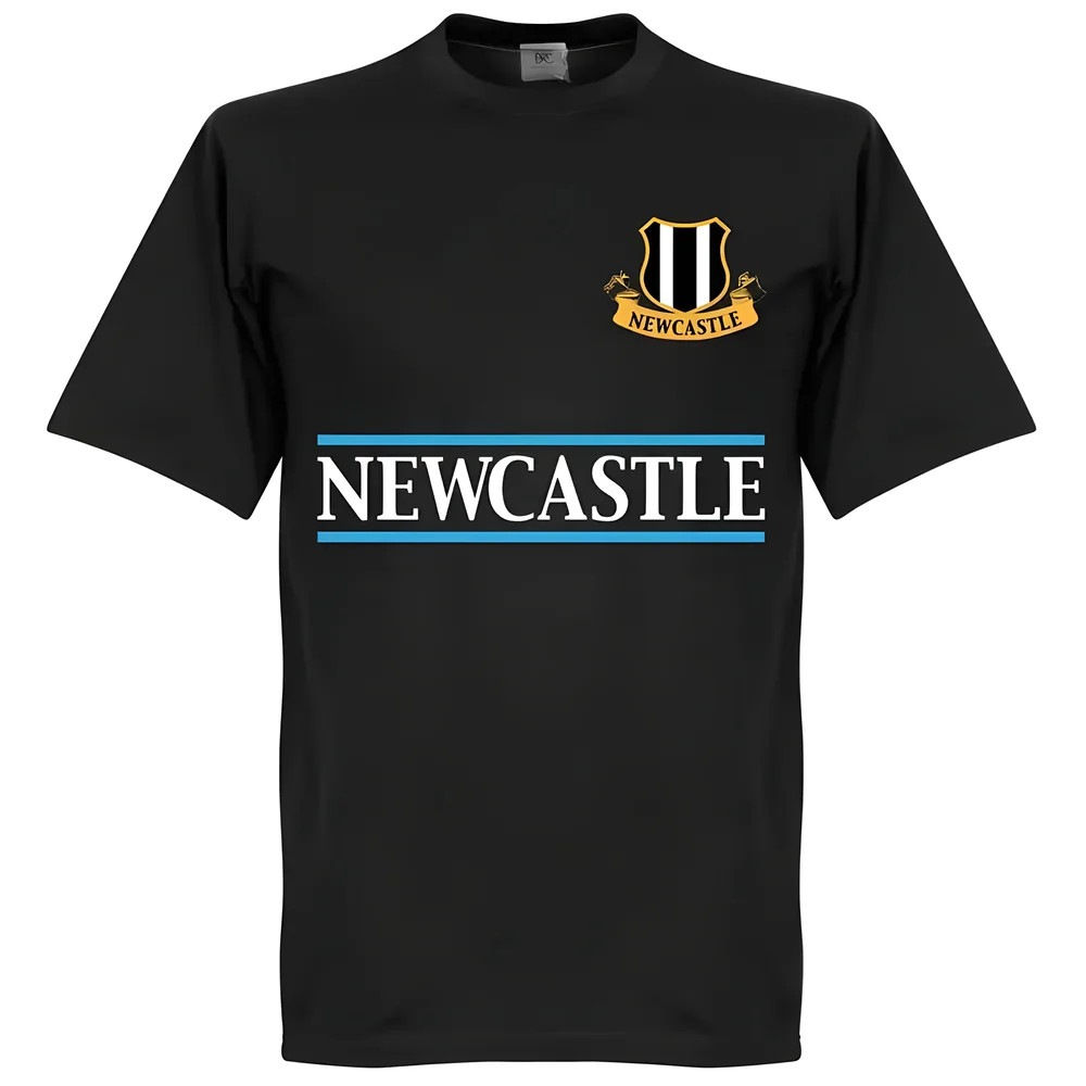 Newcastle Team T-Shirt - Polyester Made By: Soccer Tees Men's Black Extra Large