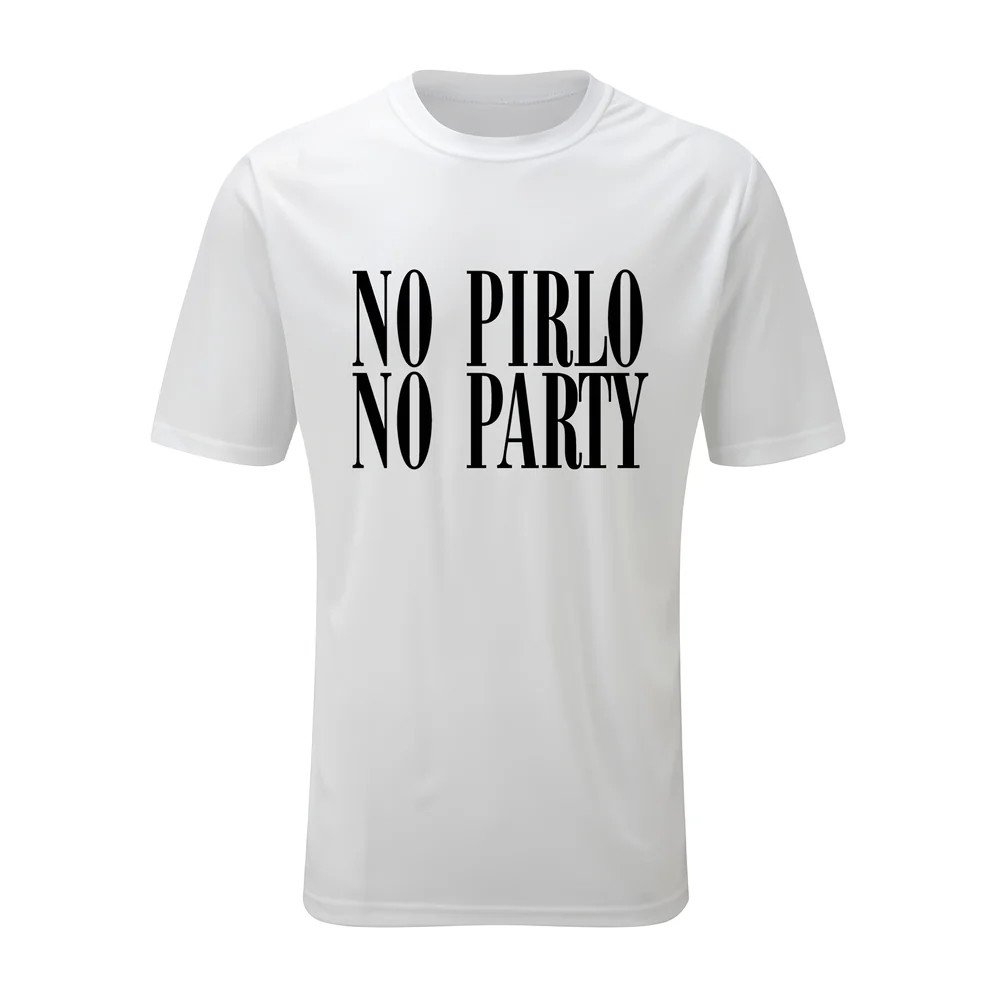 No Pirlo No Party T-Shirt (White) Polyester Manchester United Made By: Gildan Men's White Medium