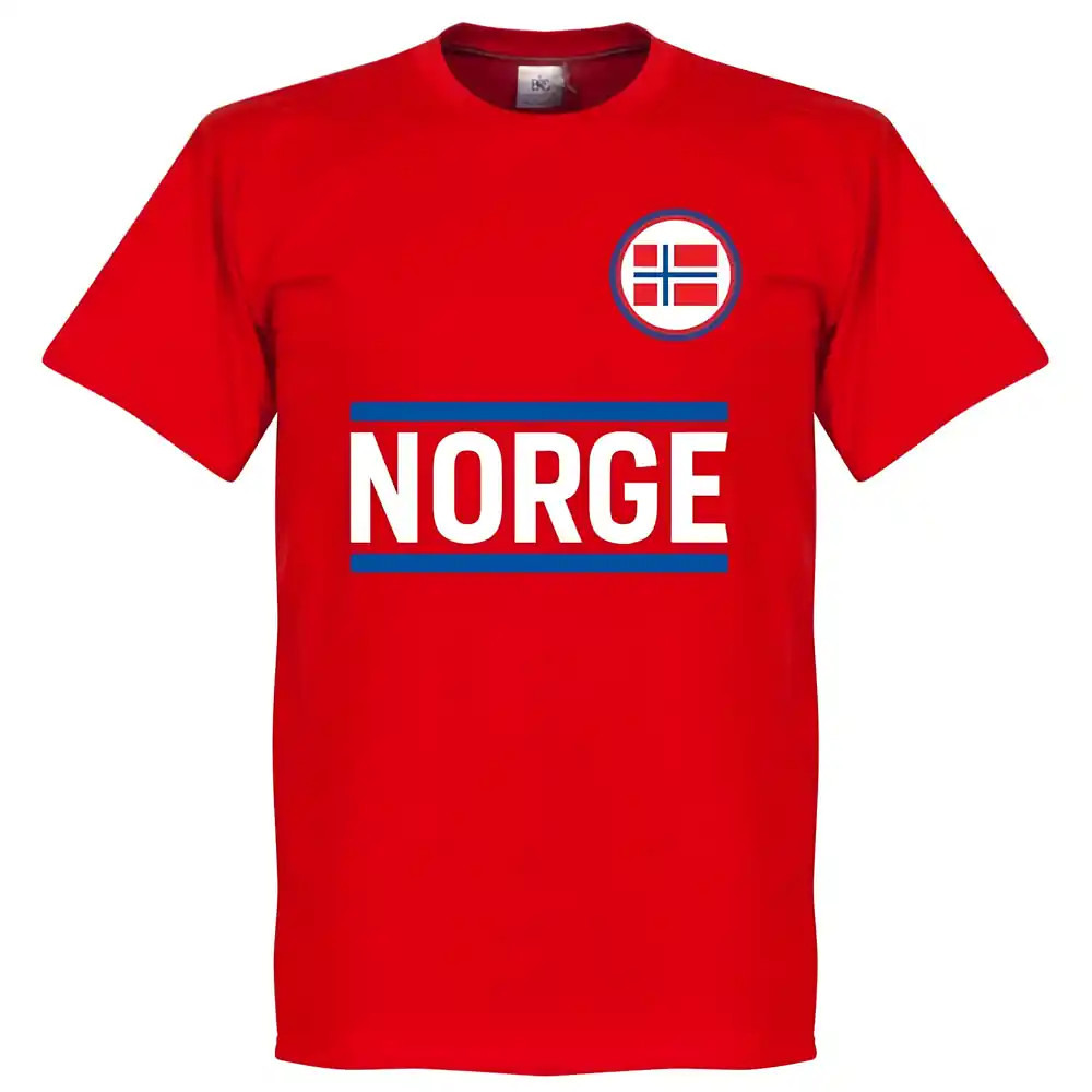 Norway Team T-Shirt - Polyester Made By: Soccer Tees Men's Red 3XL