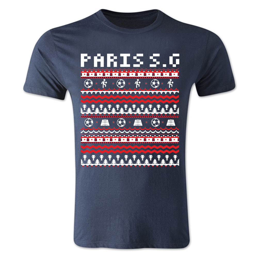 Psg Christmas T-Shirt (Navy) Polyester Made By: Gildan Men's Navy Medium