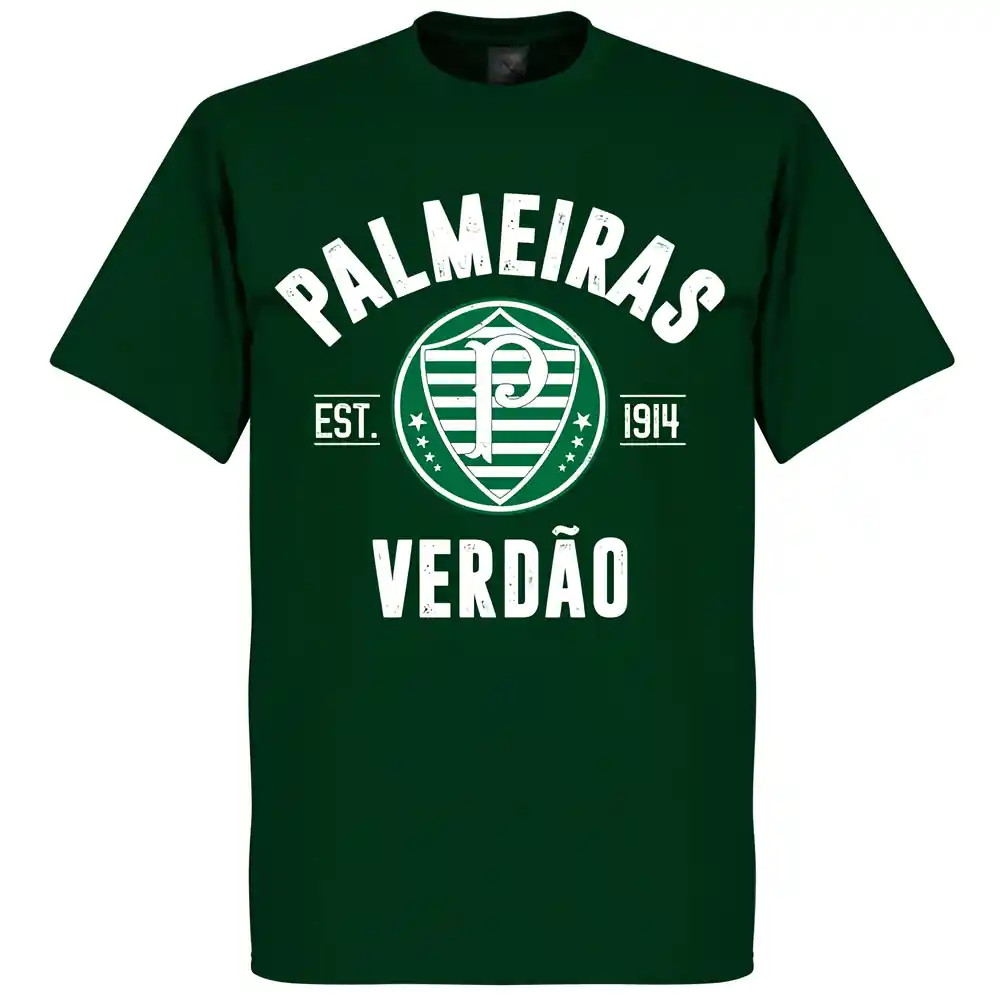 Palmeiras Established T-Shirt - Polyester Made By: Soccer Tees Men's Bottle Green 5XL