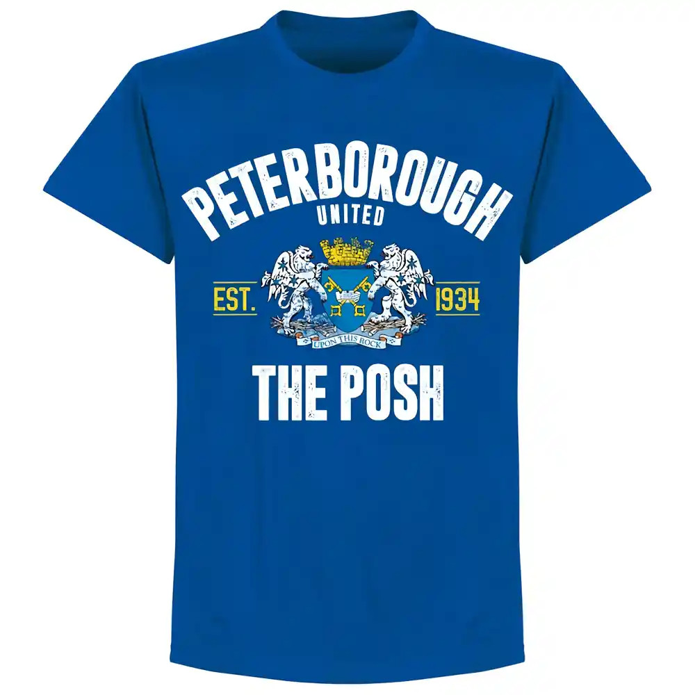 Peterborough Established T-Shirt - Royal Polyester Made By: Soccer Tees Men's Teal 3XL
