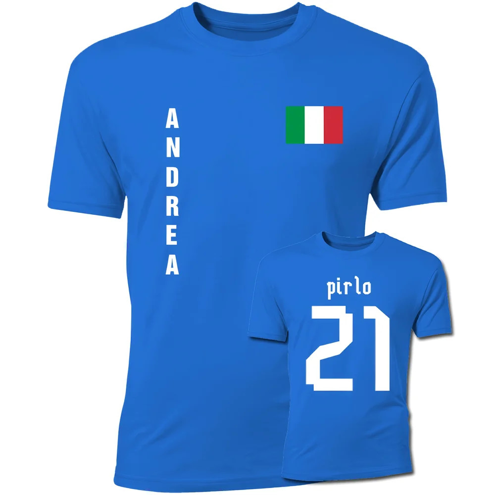 Click to view product details and reviews for Andrea Pirlo Italy Flag T Shirt Blue.