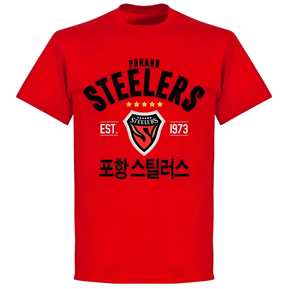 Pohang Steelers Established T-Shirt (Red) Polyester Kaizer Chiefs Made By: Soccer Tees Men's Red 3XL