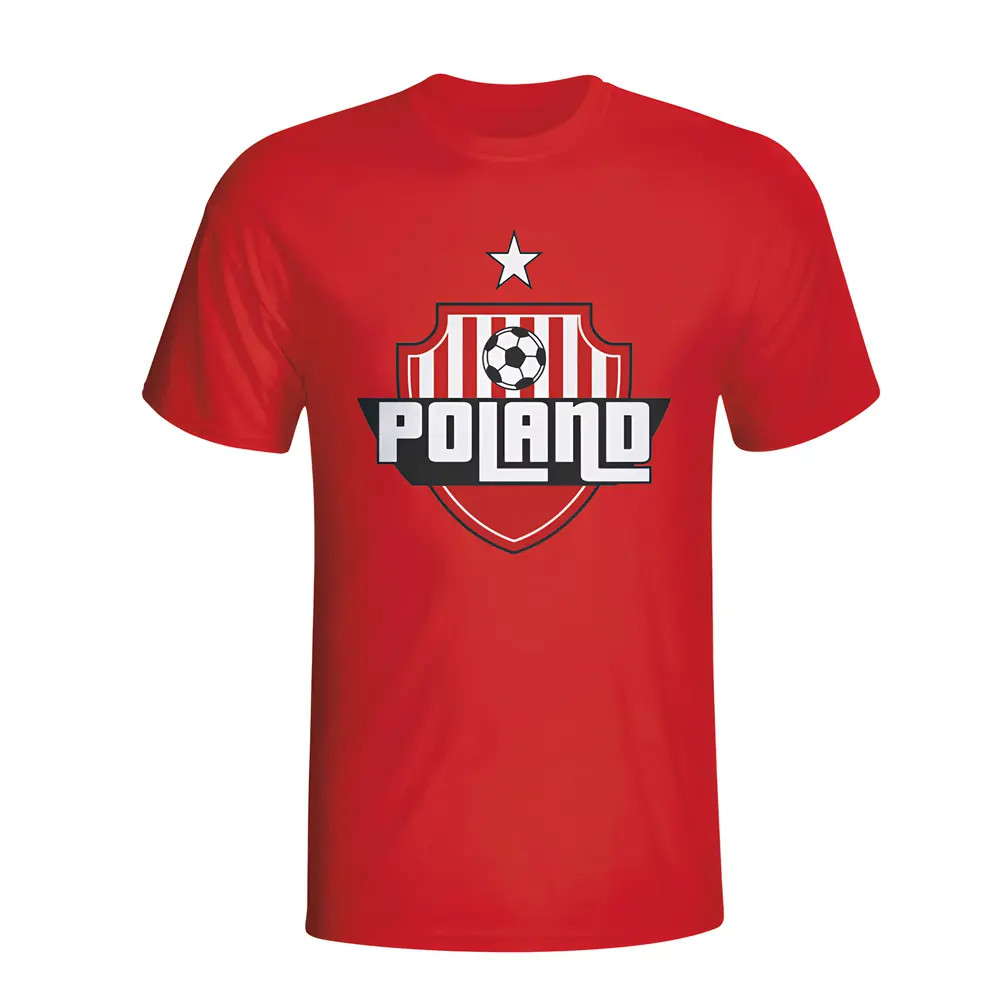 Poland Country Logo T-Shirt (Red) Polyester Made By: Gildan Men's Red Xxl
