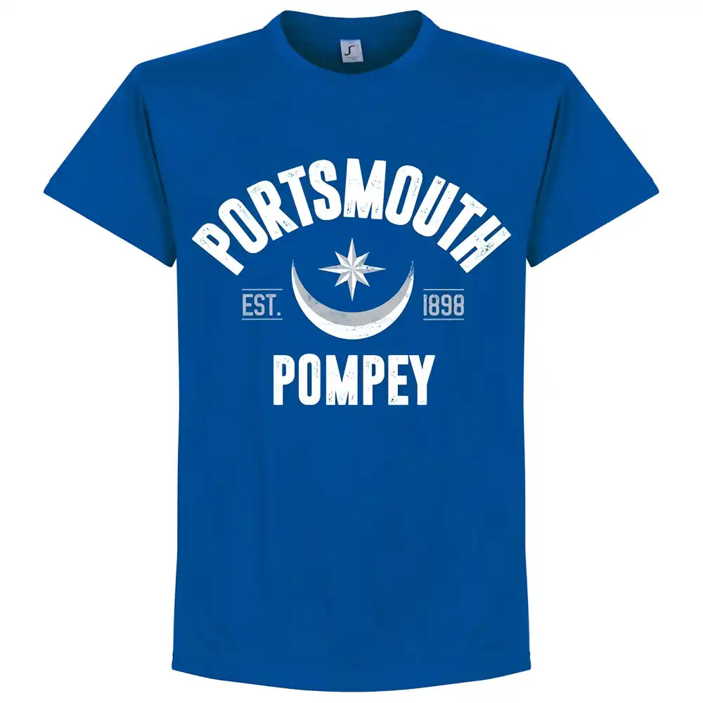 Portsmouth Established T-Shirt - Royal Polyester Made By: Soccer Tees Men's Blue Small