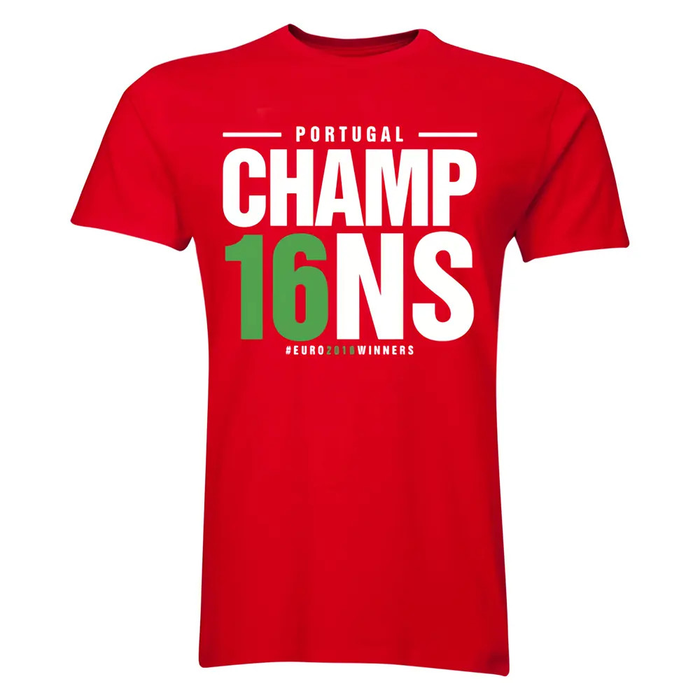 Portugal Euro Champions T-Shirt (Red) Polyester Made By: Gildan Men's Red Medium