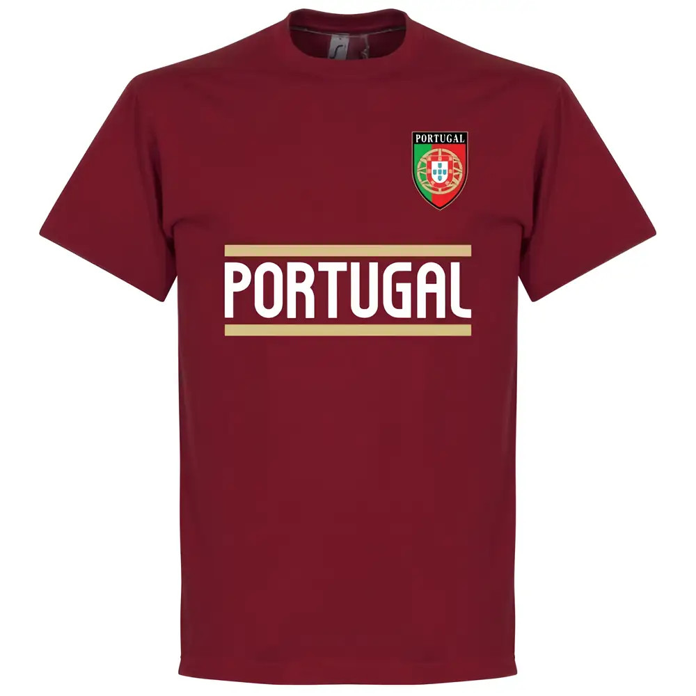 Portugal Team T-Shirt - Polyester Made By: Soccer Tees Men's Maroon 4XL