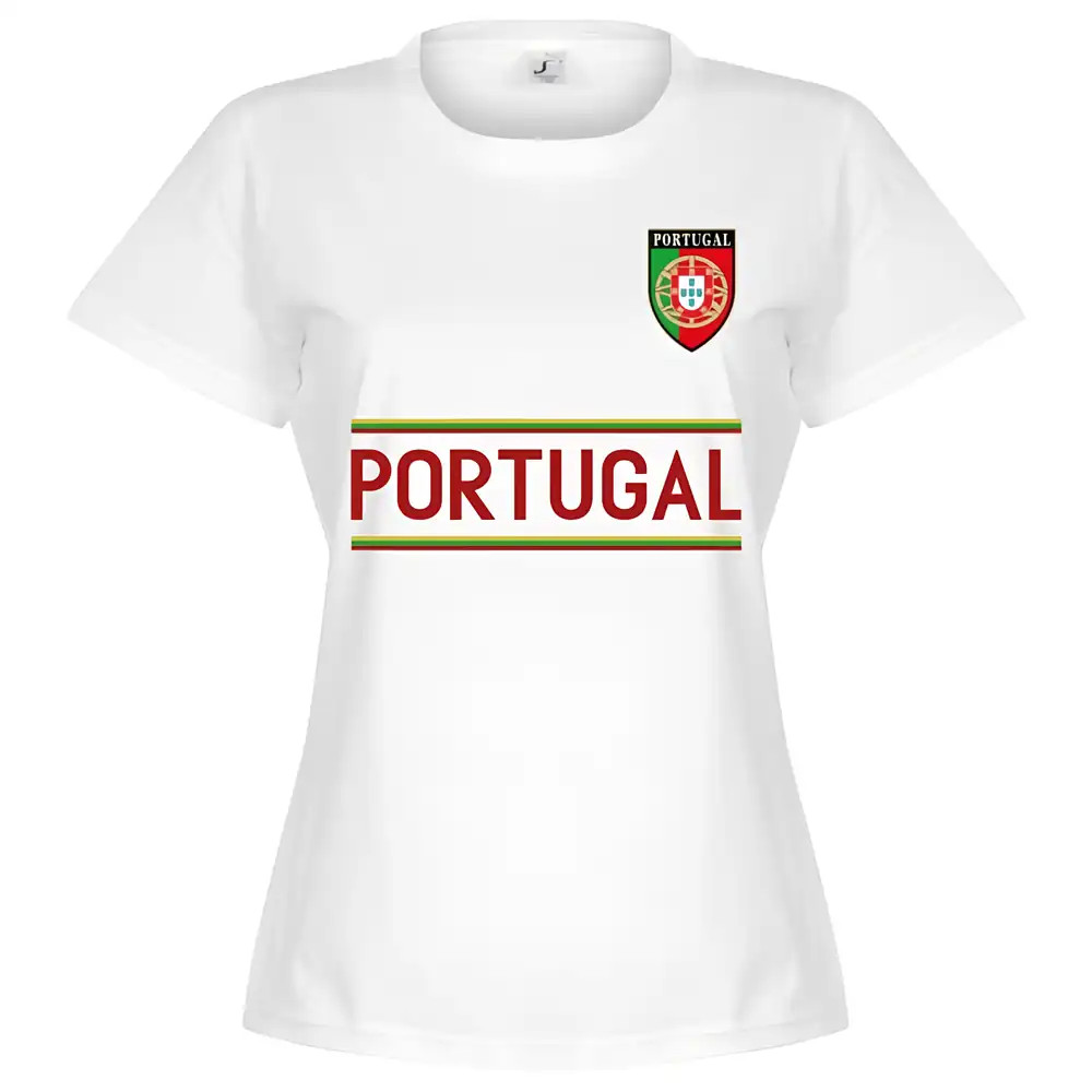 Portugal Team Wo T-Shirt - Polyester Made By: Soccer Tees Men's White Extra Large