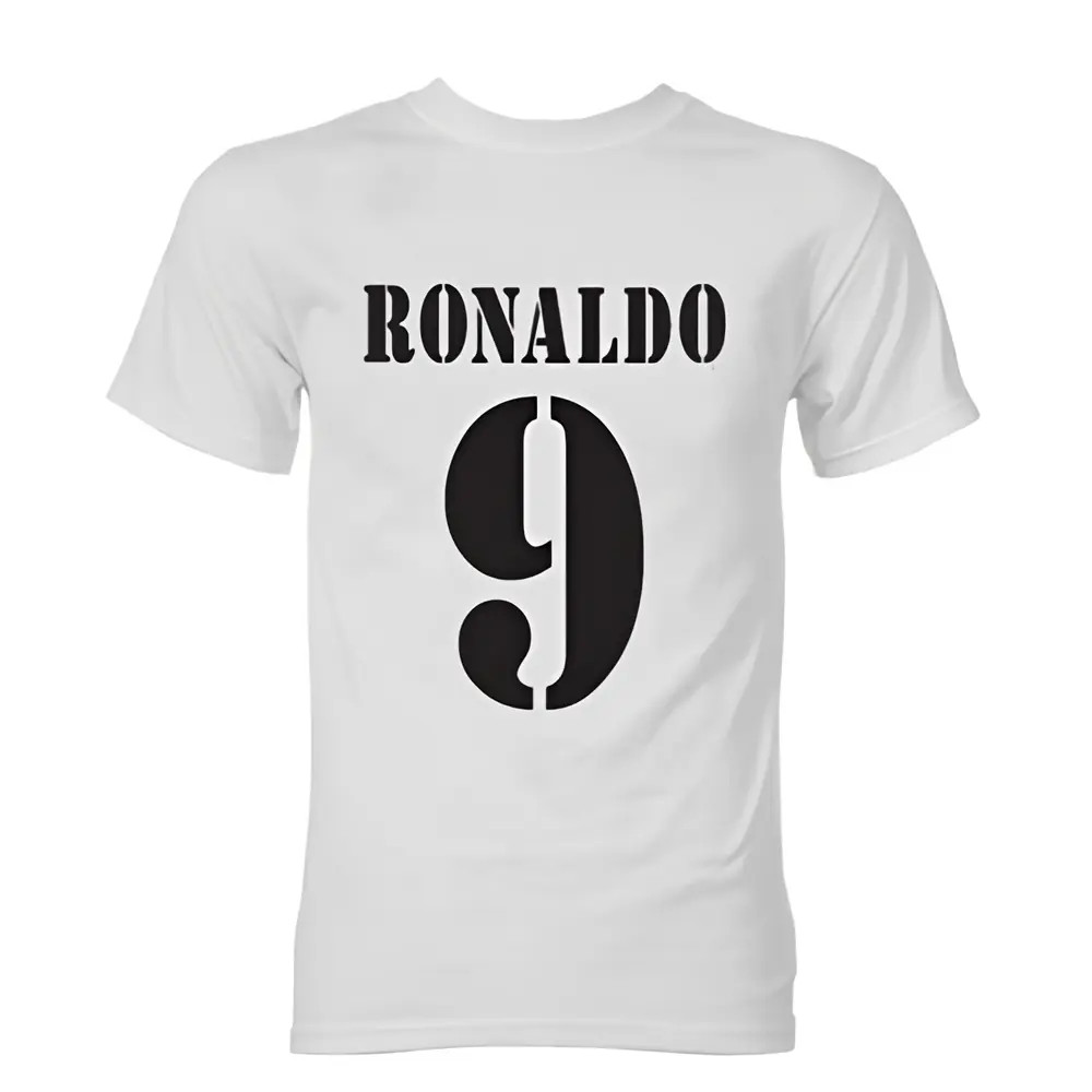 Click to view product details and reviews for Ronaldo Real Madrid Retro Style T Shirt White. Click to view product details and reviews for Ronaldo Real Madrid Retro Style T Shirt White.