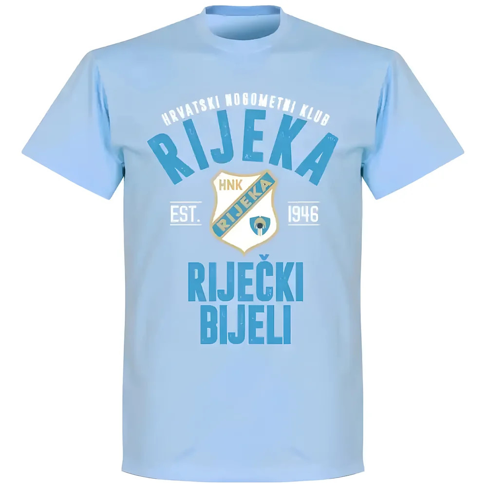 Rijeka Established T-Shirt - Sky Polyester Made By: Soccer Tees Men's Sky Blue Extra Large
