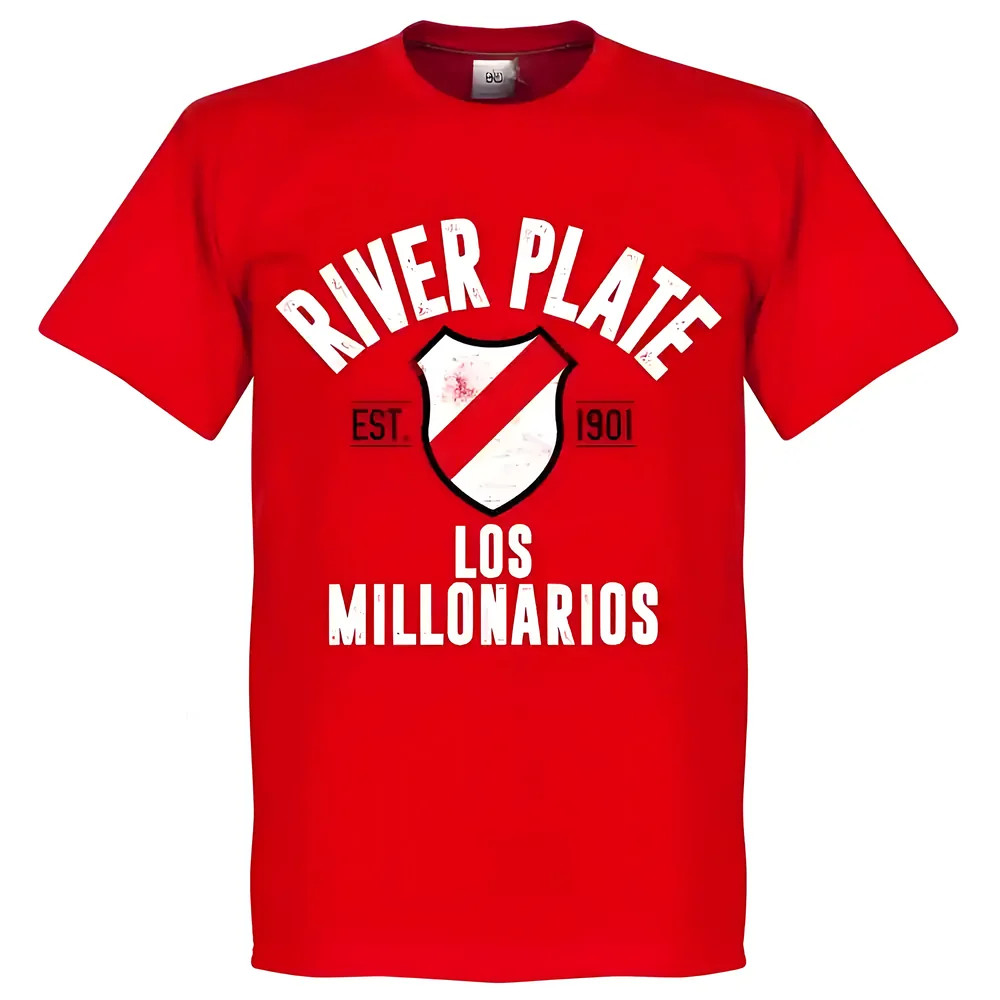 River Plate Established T-Shirt - Polyester Made By: Soccer Tees Men's Red Medium