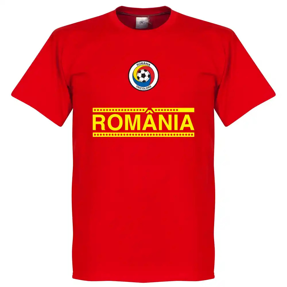 Romania Team T-Shirt - Polyester Made By: Soccer Tees Men's Red 4XL