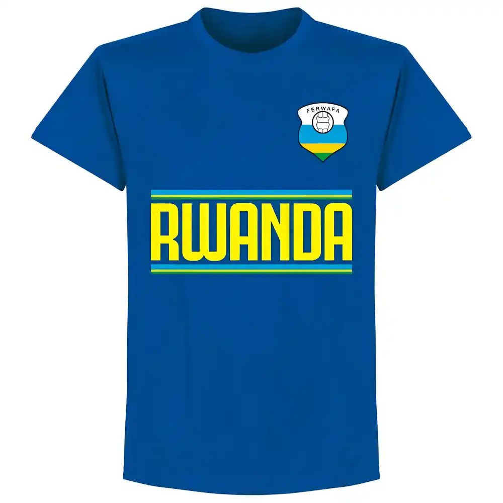 Rwanda Football Team T-Shirt - Royal Polyester Made By: Soccer Tees Men's Blue 3XL