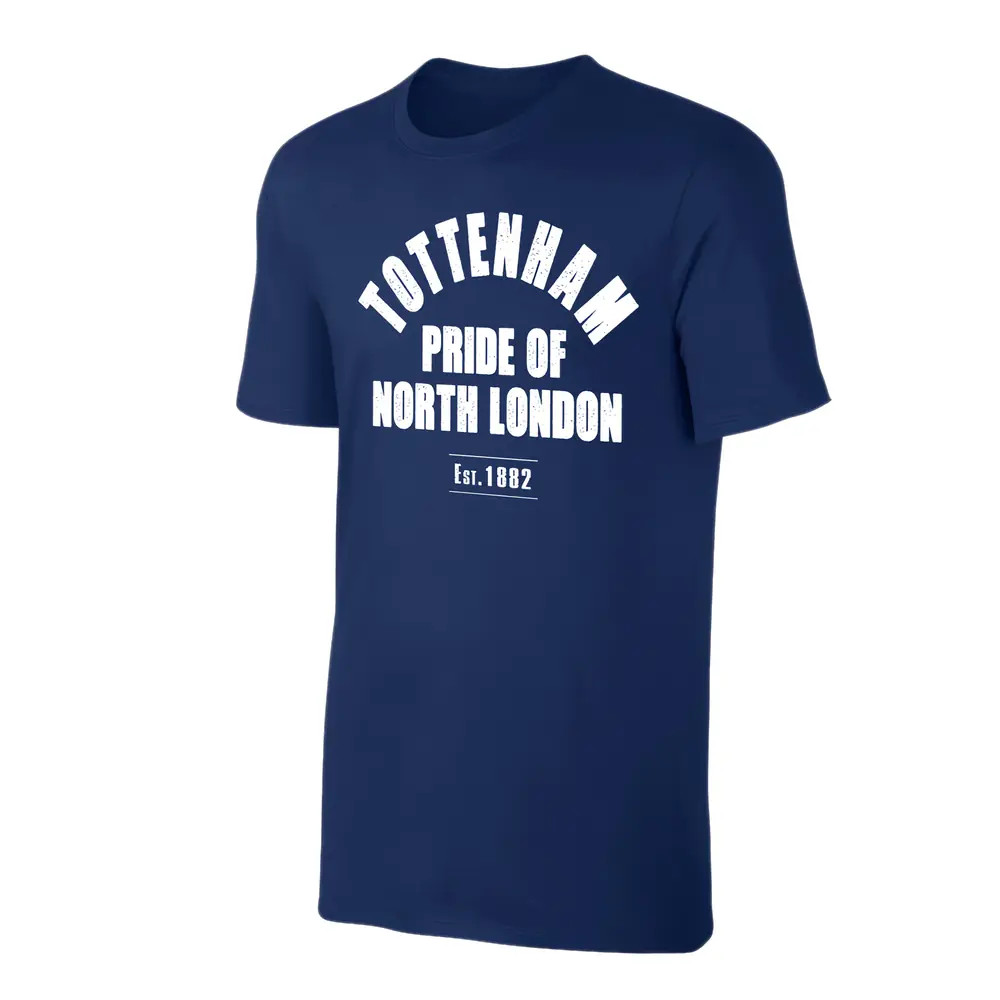 Tottenham \'Est.1882\' T-Shirt - Polyester Made By: Soccer Tees Men's Dark Blue Medium