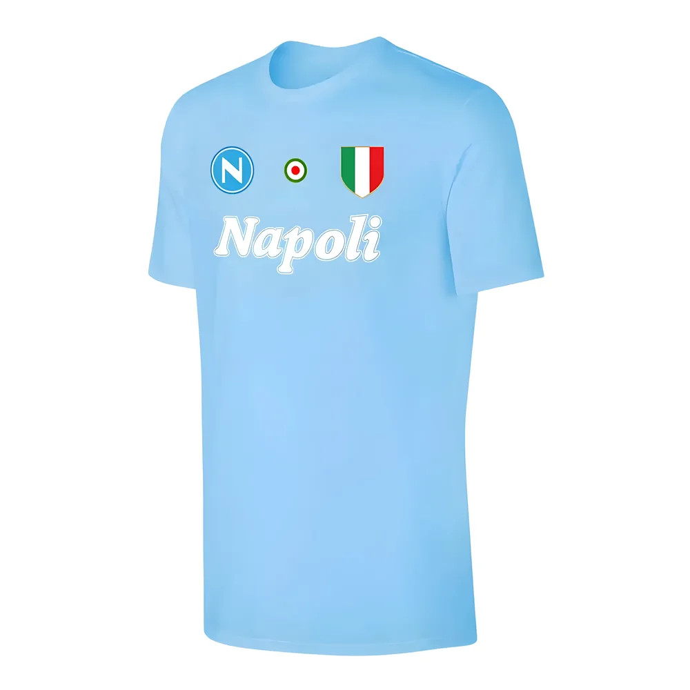 '86-'87 Napoli \'Vintage \' T-Shirt - Polyester Made By: Soccer Tees Men's Light Blue 4XL