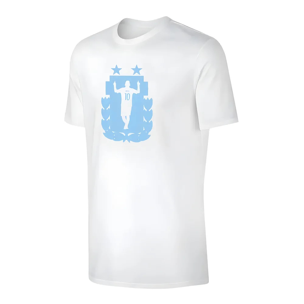 Argentina Messi Celebration T-Shirt - Polyester Made By: Soccer Tees Men's White Small