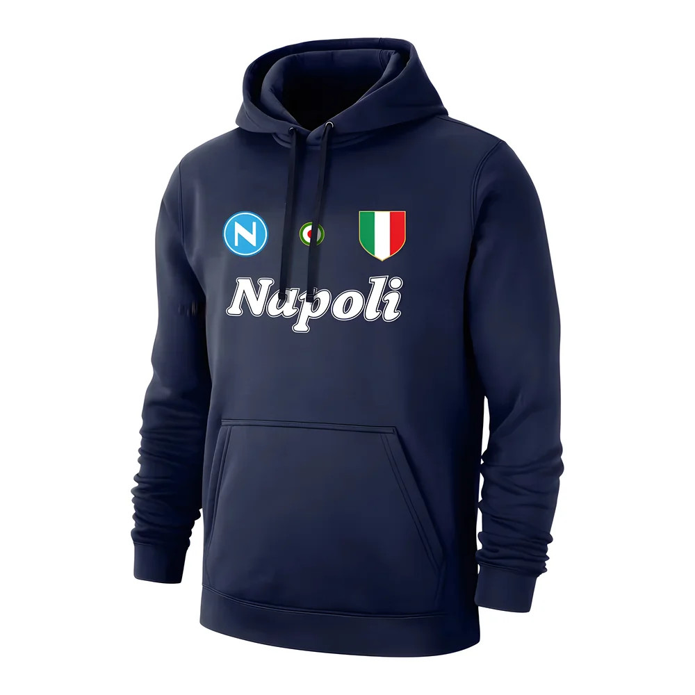 '86-'87 Napoli \'Vintage \' Footer With Hood - Polyester Made By: Soccer Tees Men's Dark Blue 3XL