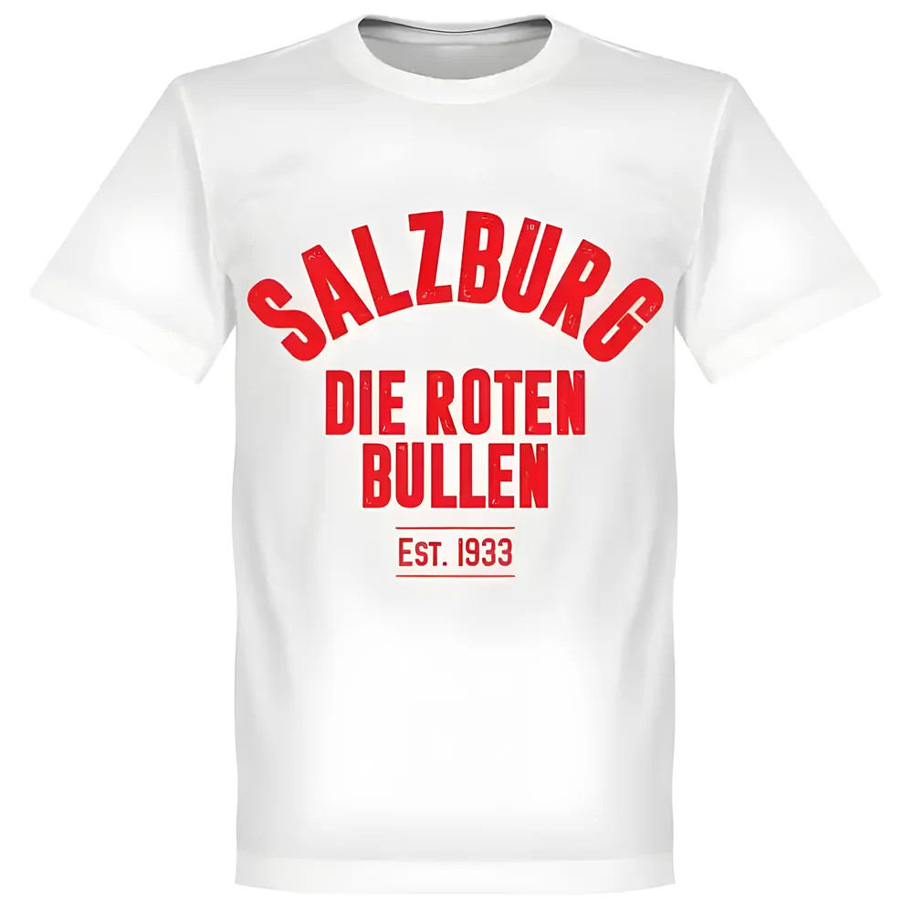 Salzburg Established T-Shirt - Polyester Red Bull Salzburg Made By: Soccer Tees Men's White Medium