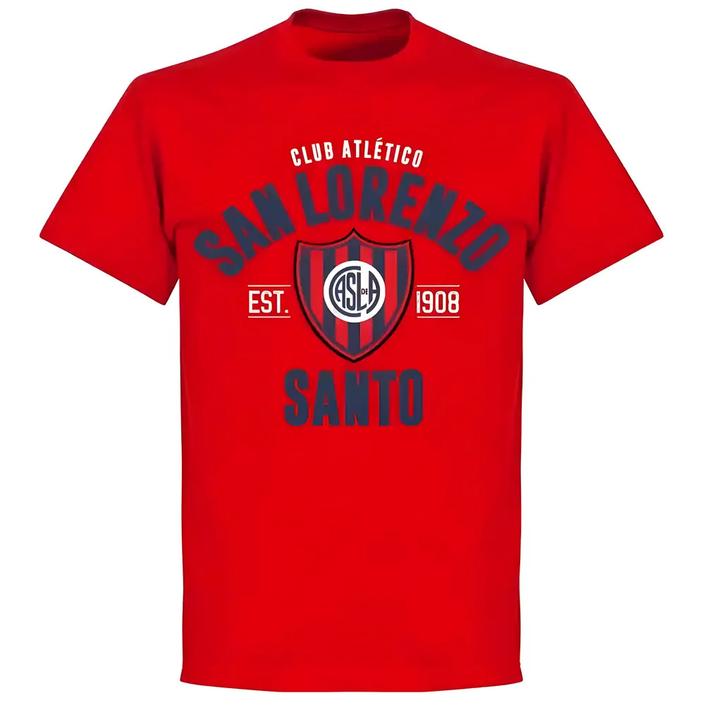 San Lorenzo Established T-Shirt - Polyester Made By: Soccer Tees Men's Red 4XL