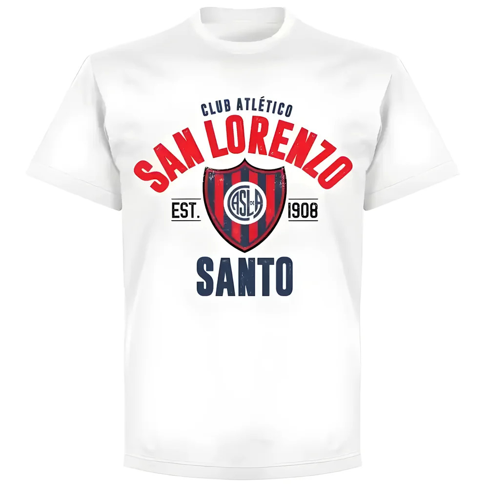 San Lorenzo Established T-Shirt - Polyester Made By: Soccer Tees Men's White 3XL