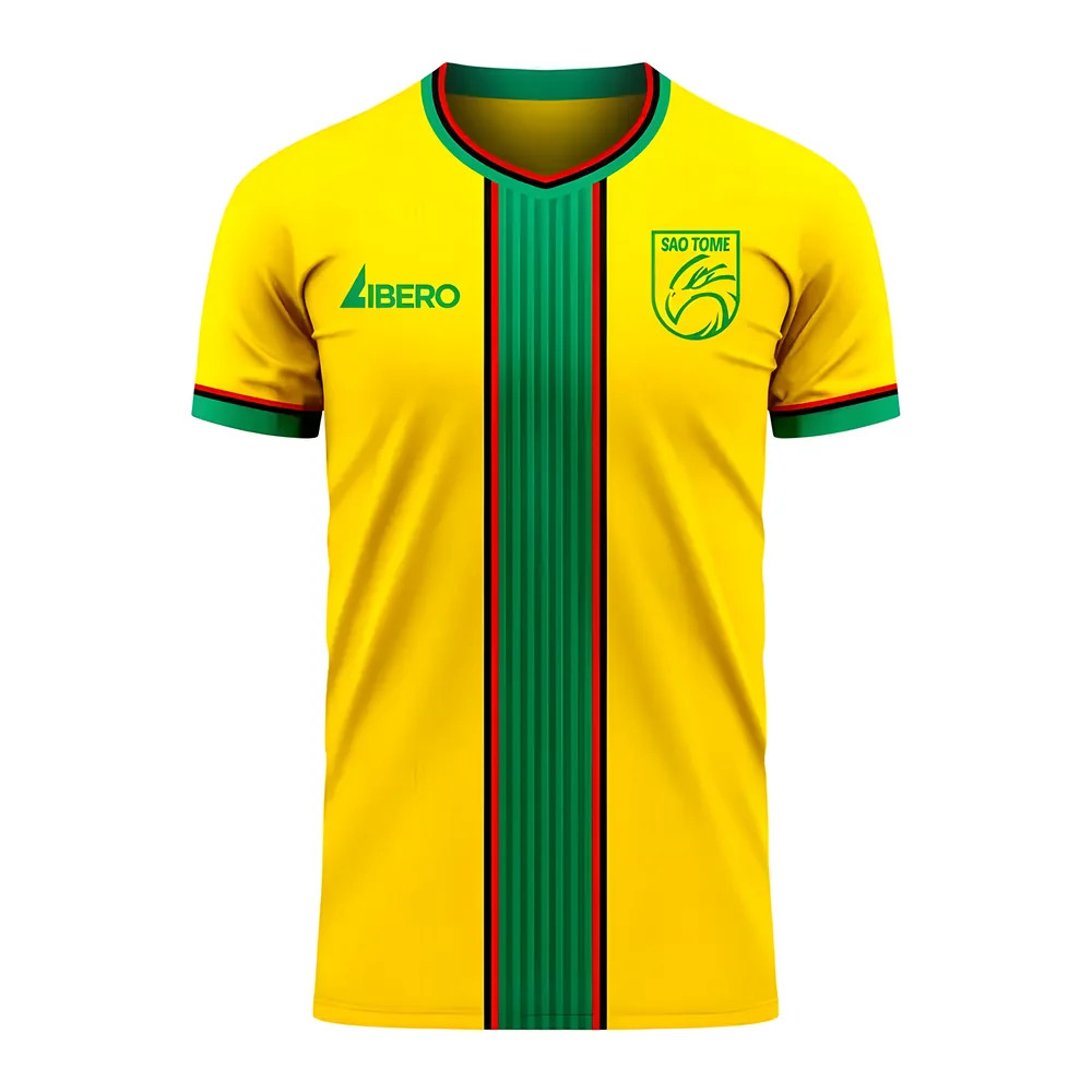 '20-'21 Sao Tome And Principe Home Concept Football Kit (Libero) Polyester Cape Verde Made By: Libero Sportswear Men's Yellow Small