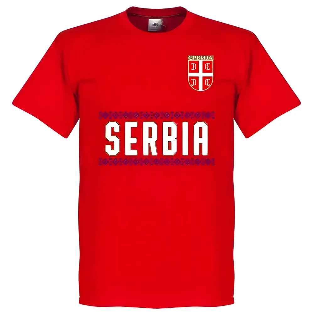 Serbia Team T-Shirt - Polyester Made By: Soccer Tees Men's Red Extra Large
