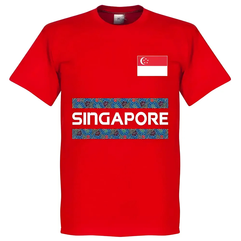 Singapore Team T-Shirt - Polyester Made By: Soccer Tees Men's Red 5XL