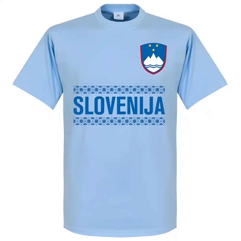 Slovenia Team T-Shirt - Polyester Made By: Soccer Tees Men's Sky Xxl