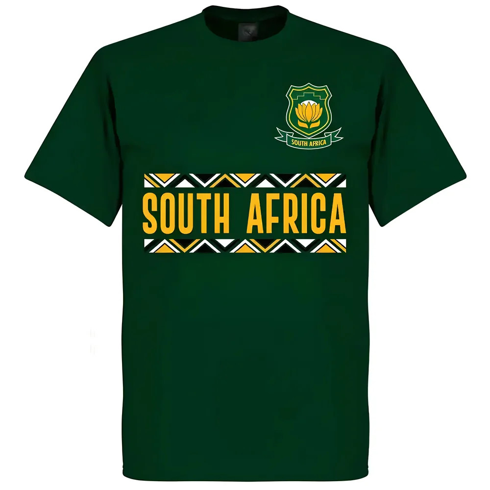 South Africa Rugby Team T-Shirt - Polyester Springboks Made By: Soccer Tees Men's Bottle Green Small