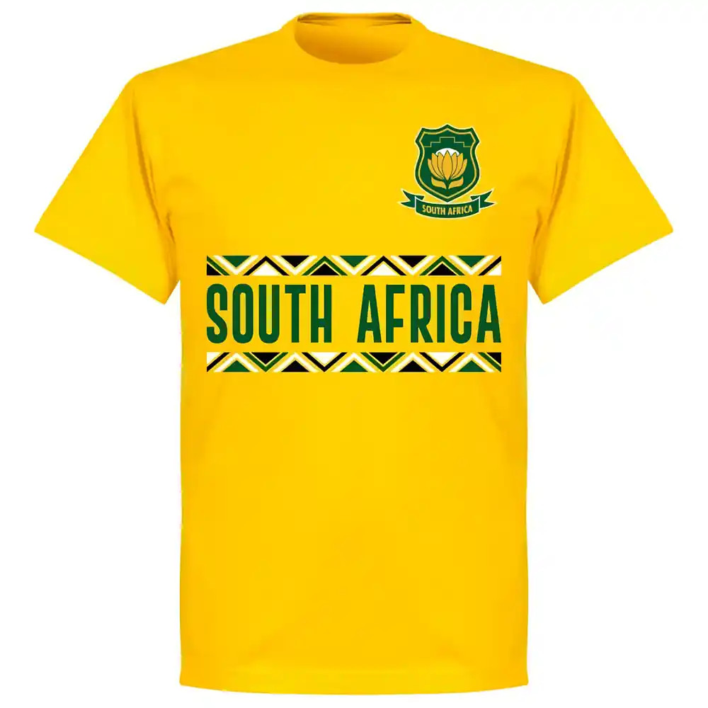 South Africa Rugby Team T-Shirt - Polyester Made By: Soccer Tees Men's Yellow Small