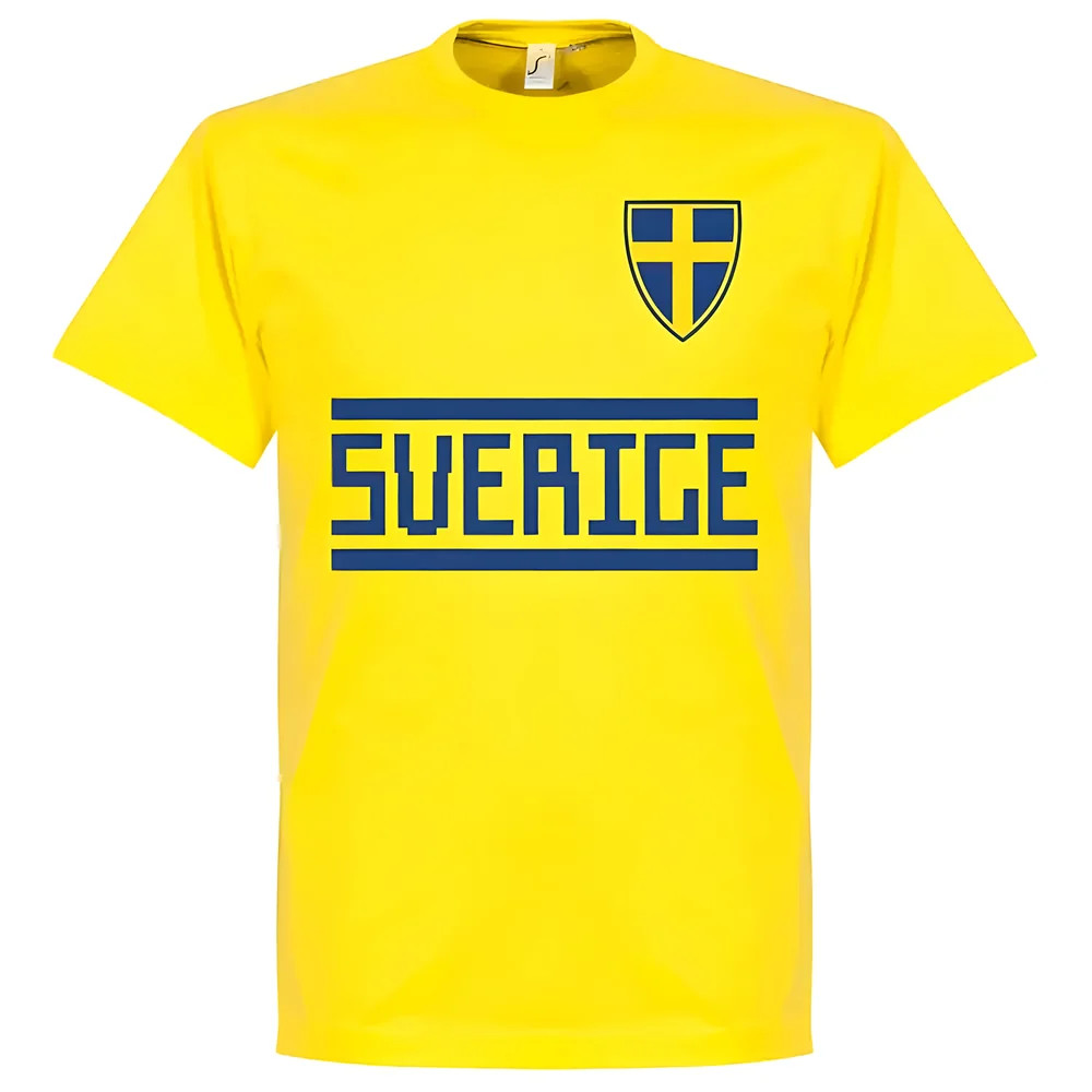 Sweden Team T-Shirt - Polyester Made By: Soccer Tees Men's Yellow Medium