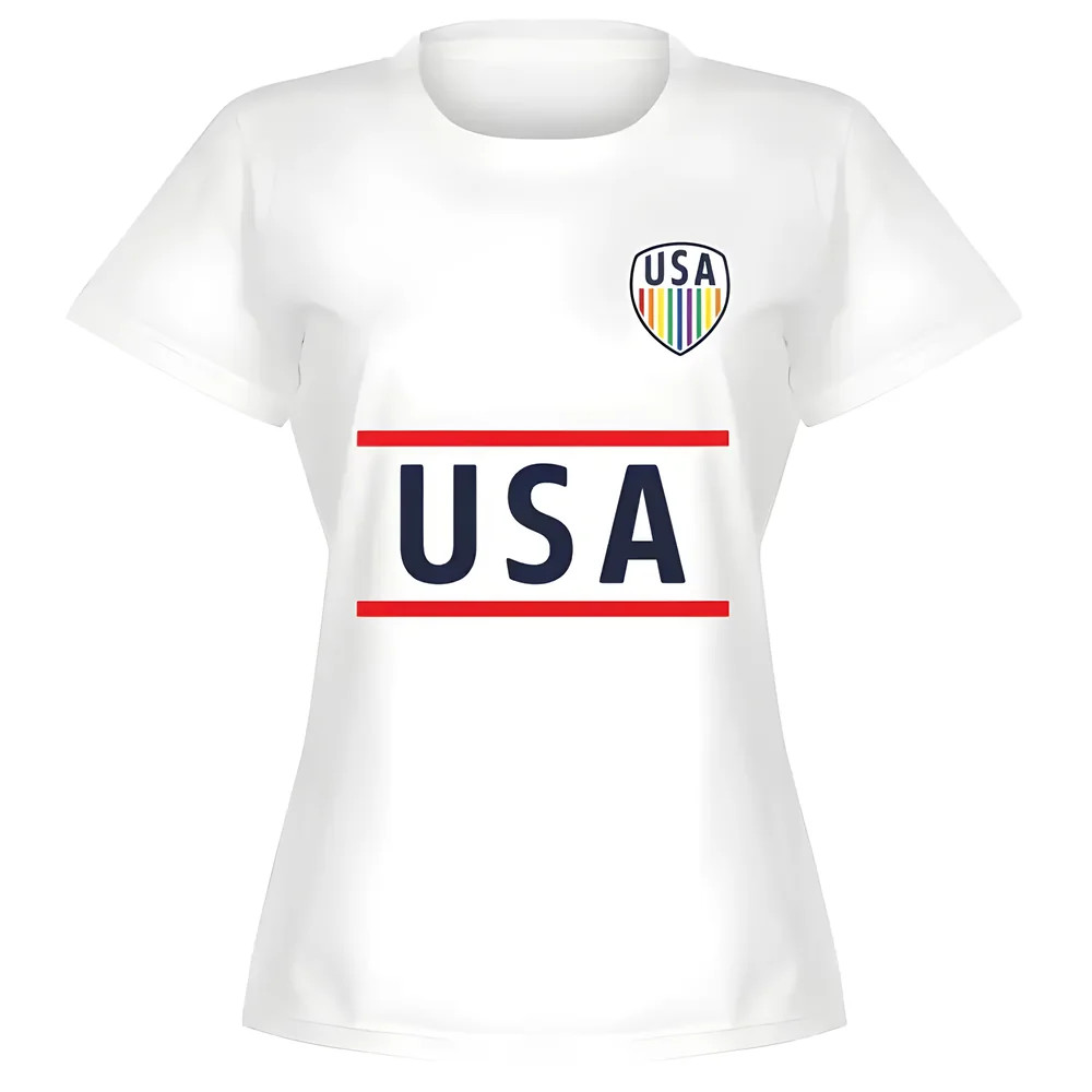 Usa Team Pride Wo T-Shirt - Polyester Made By: Soccer Tees Men's White Large