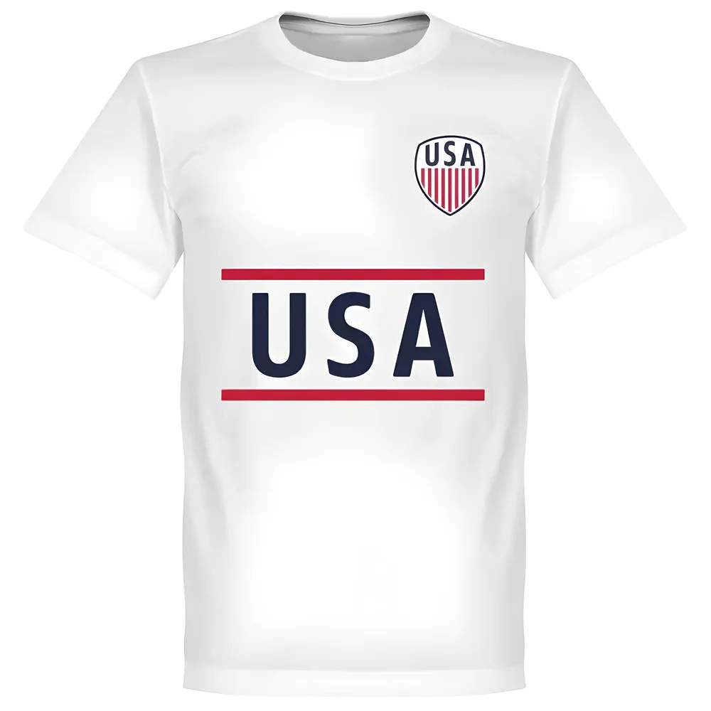 Usa Team T-Shirt - Polyester Made By: Soccer Tees Men's White Large