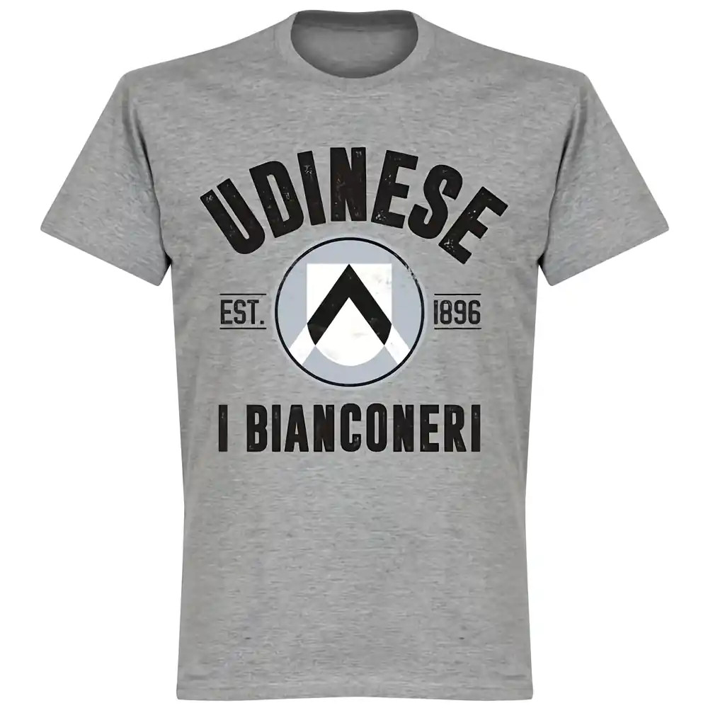 Udinese Established T-Shirt - Polyester Made By: Soccer Tees Men's Grey 4XL