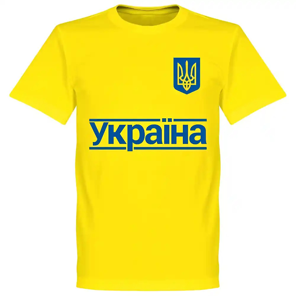 Ukraine Team T-Shirt - Polyester Made By: Soccer Tees Men's Yellow Small