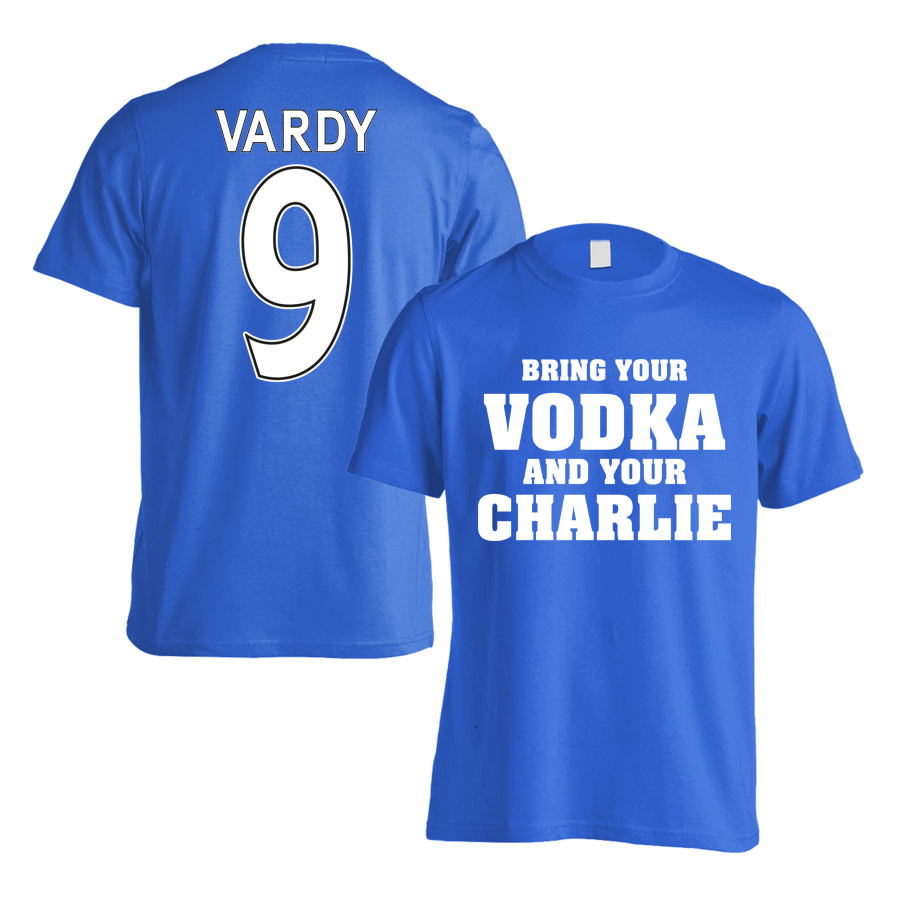 Click to view product details and reviews for Leicester Jamie Vardy Vodka Charlie T Shirt Vardy 9 Blue.