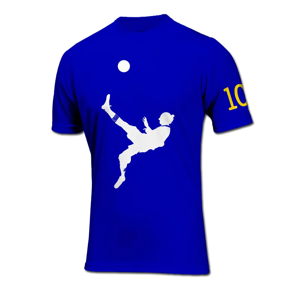 Zlatan Ibrahimovic Bicycle Kick Goal T-Shirt (Blue) Polyester Manchester United Made By: Gildan Men's Blue Large