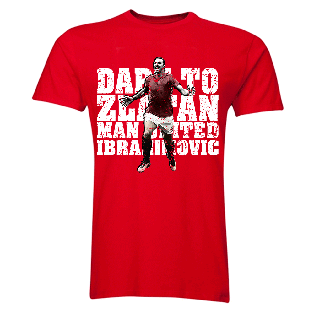 Click to view product details and reviews for Zlatan Ibrahimovic Dare To Zlatan Man Utd T Shirt Red.
