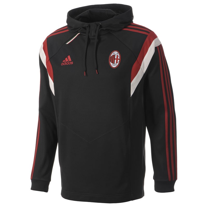 2014-15 AC Milan Adidas Hooded Sweat Top (Black)