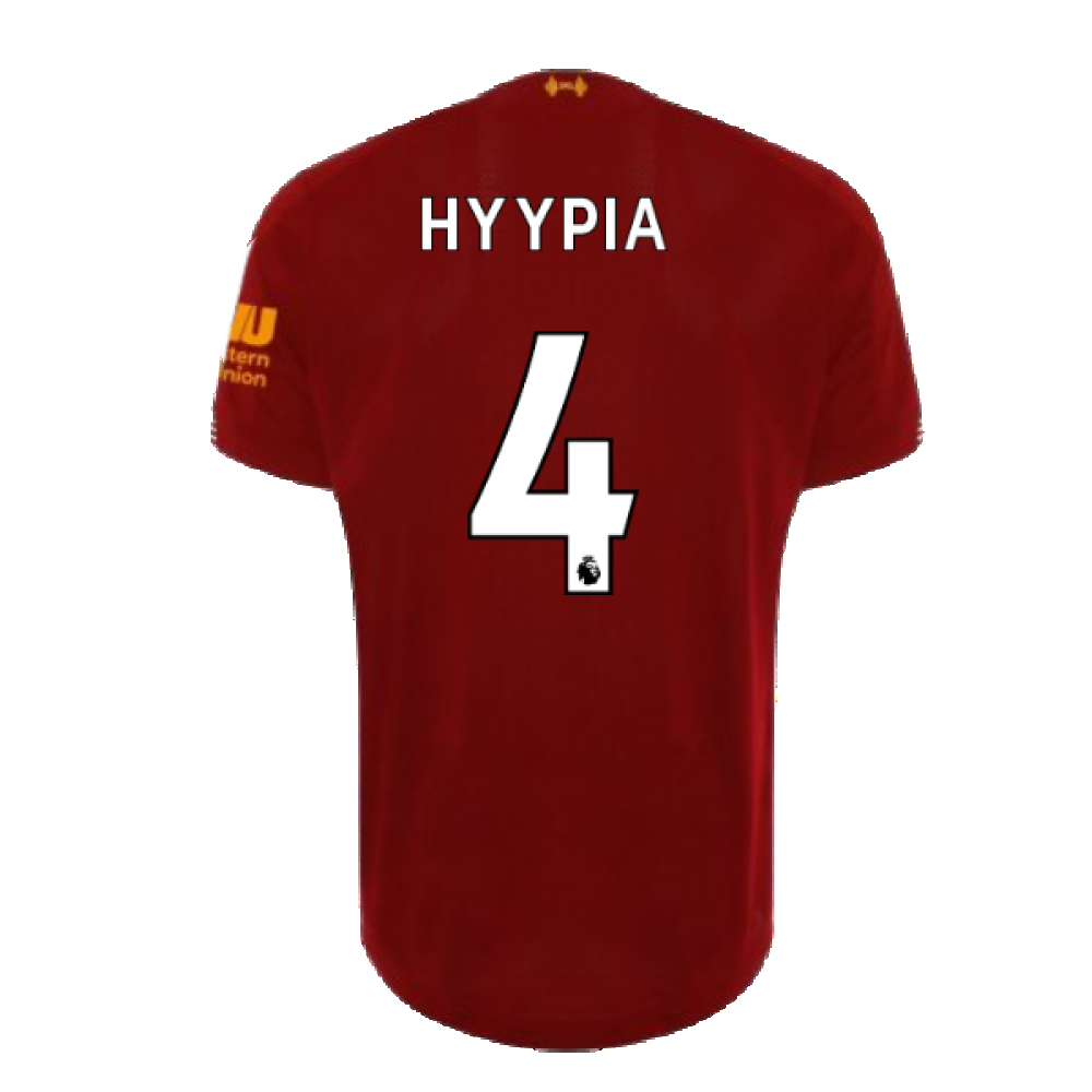2019-2020 liverpool home football shirt (hyypia 4) - kids