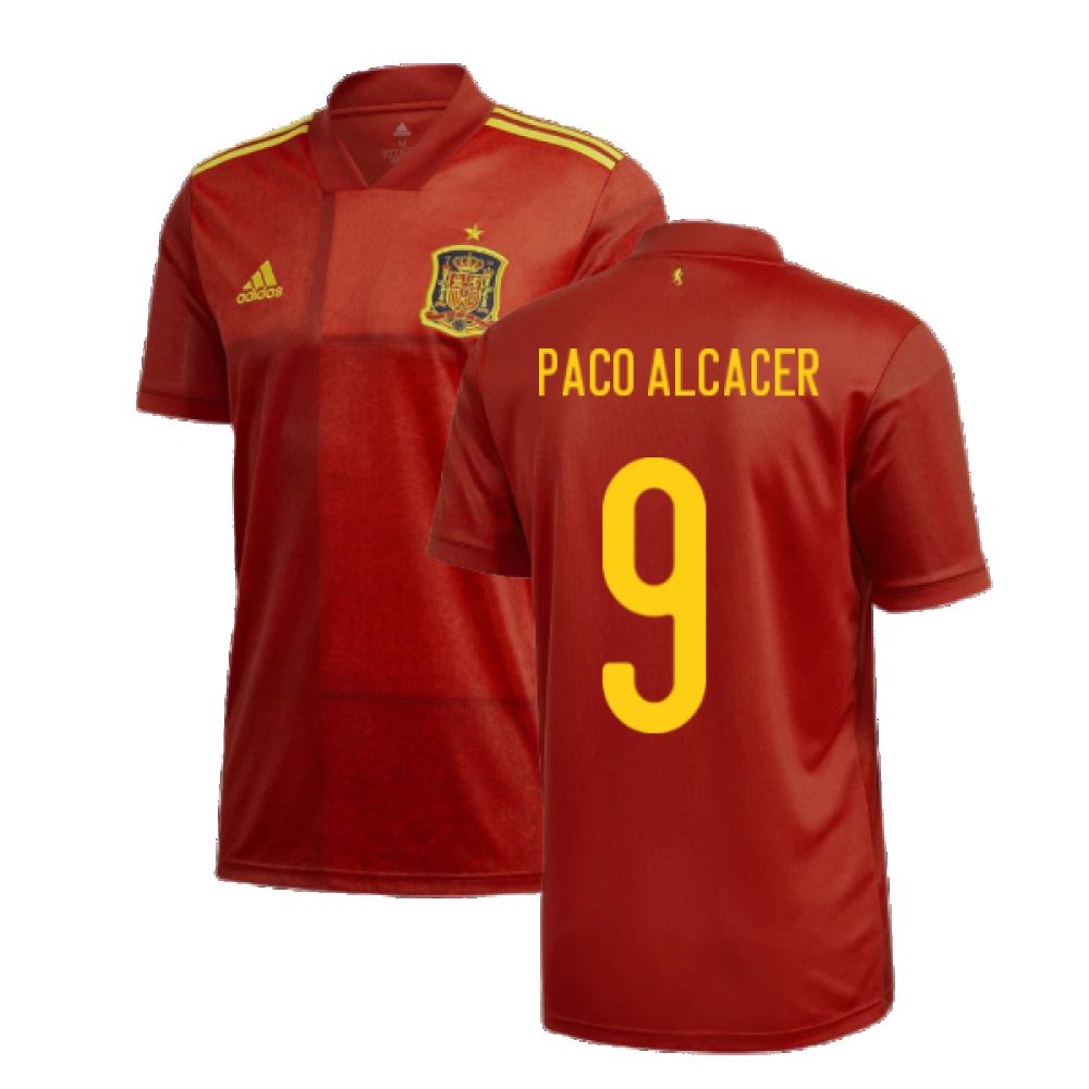 2020-2021 spain home adidas football shirt (paco alcacer 9)